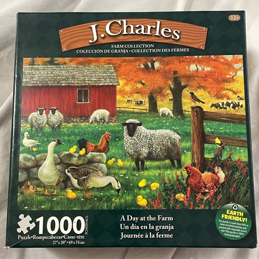 NIB A Day at the Farm 1000 Pc Jigsaw Puzzle By J. Charles 27" x 20" Factory Seal